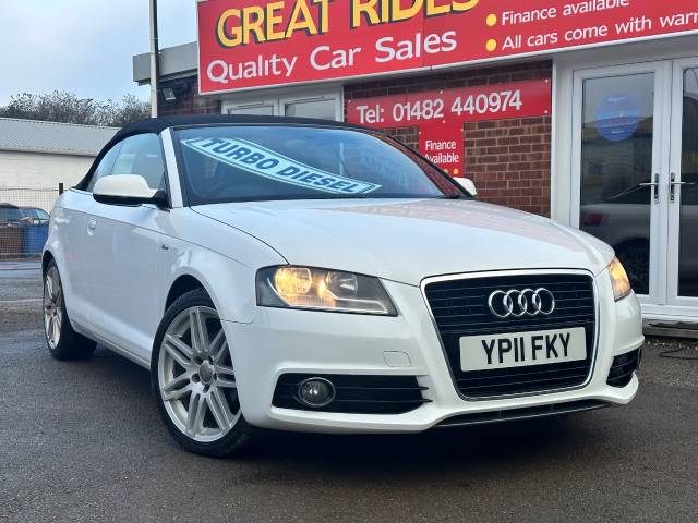 Audi A3 2.0 TDI S Line 2dr [Start Stop] Convertible Diesel White